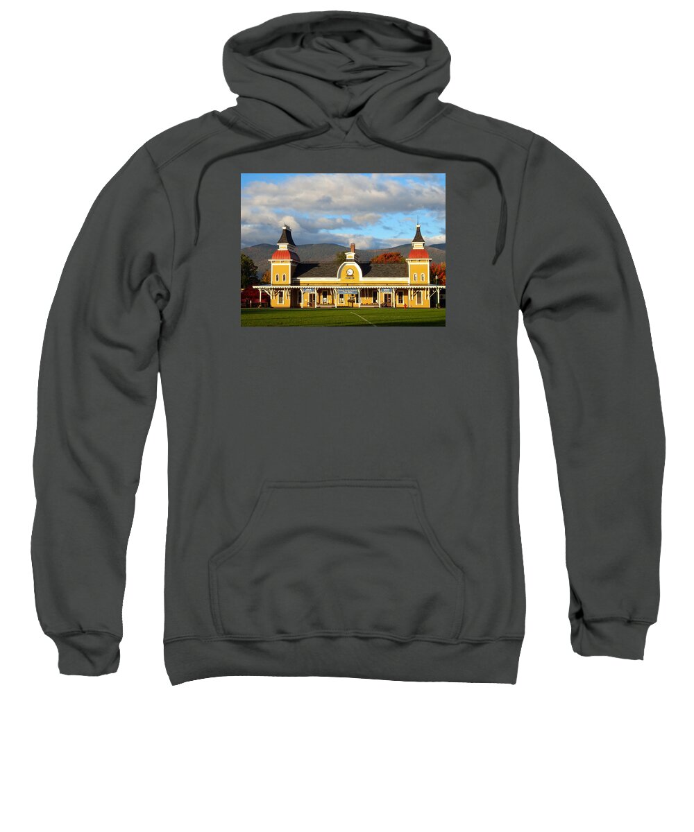 New Hampshire Sweatshirt featuring the photograph Conway Scenic Railroad 1 by Nancy De Flon