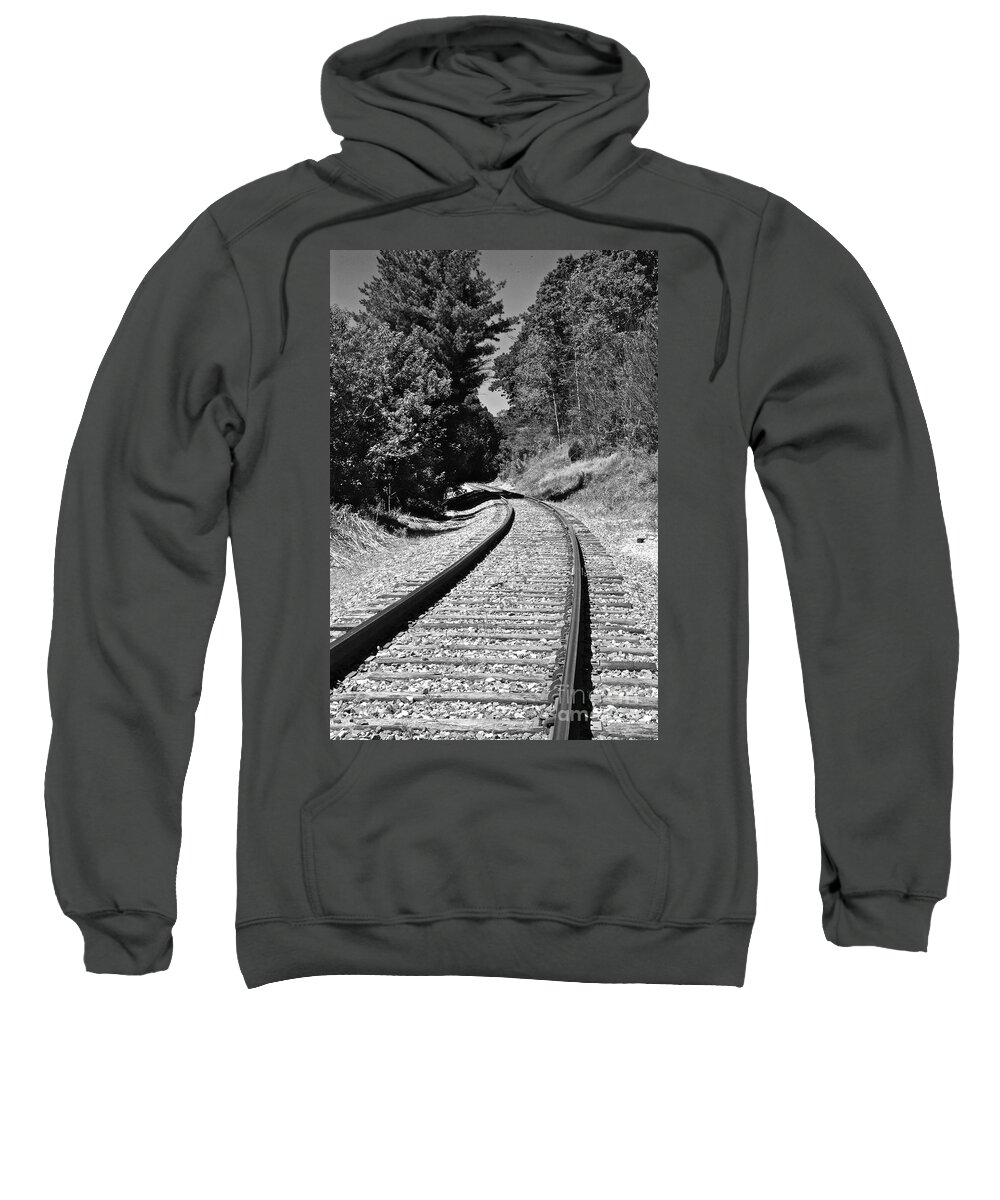 Black And White Sweatshirt featuring the photograph Country Tracks Black and White by Mark Dodd