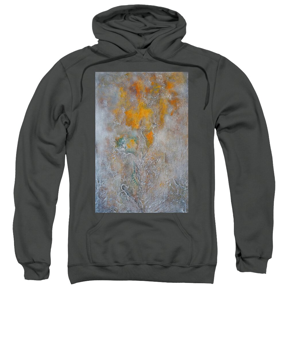Cracks Sweatshirt featuring the painting Cracks by Theresa Marie Johnson