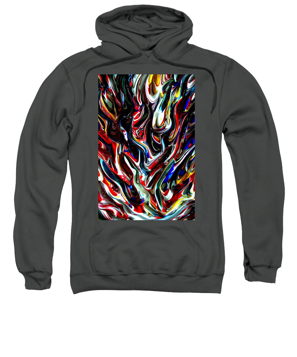 Fire Sweatshirt featuring the painting Creative Flame by Pj LockhArt