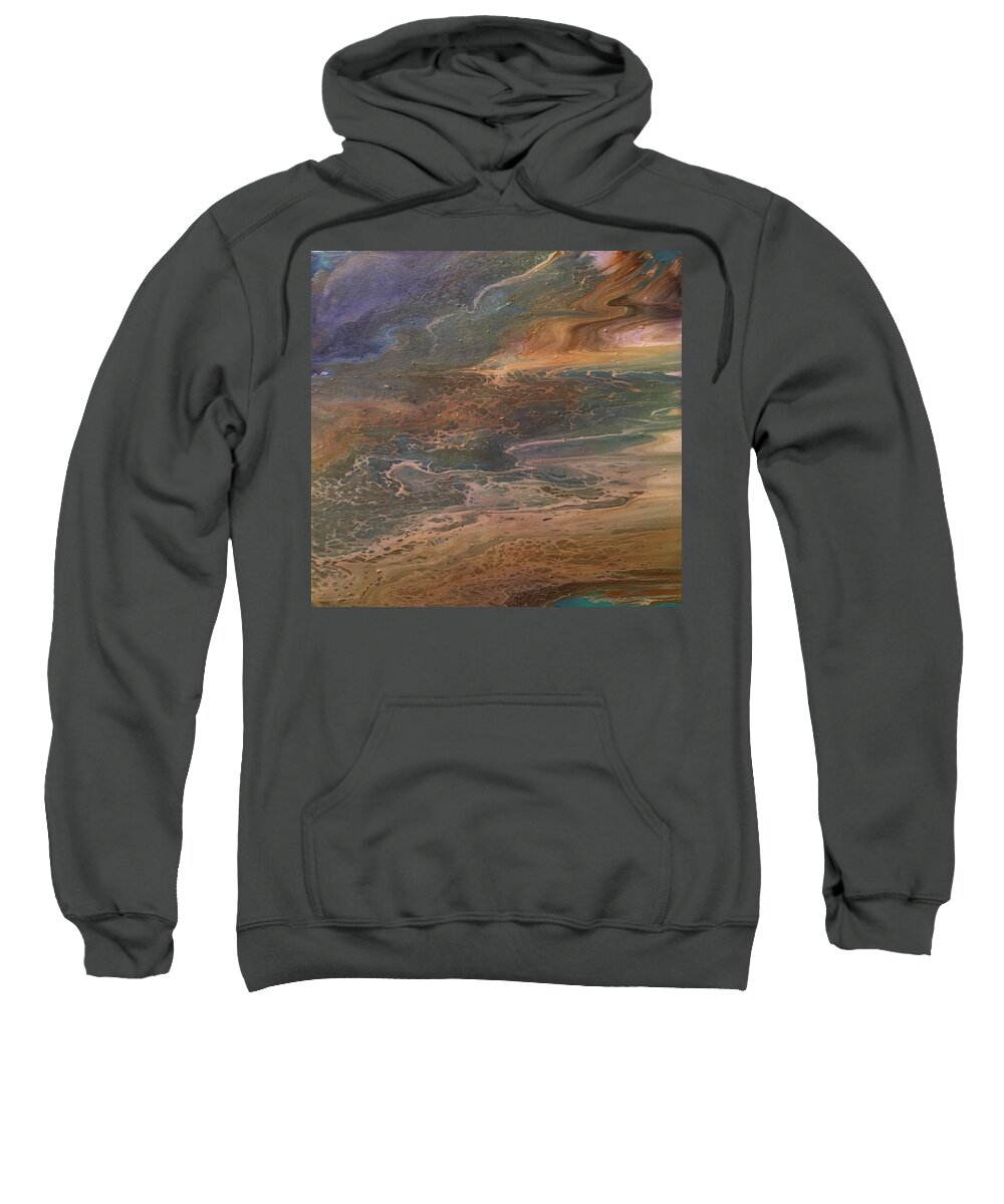 Abstract Sweatshirt featuring the painting Beach by Soraya Silvestri