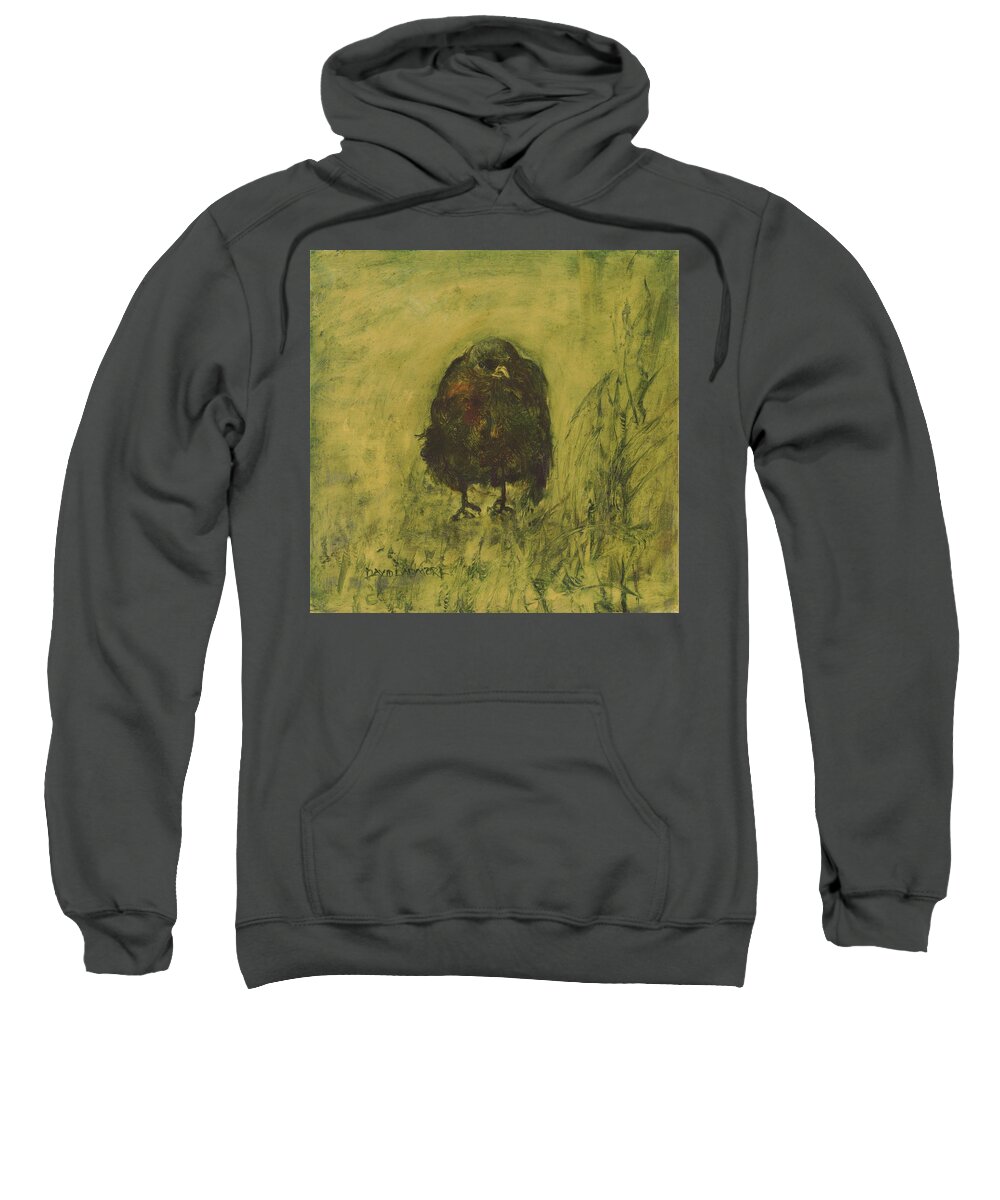 Bird Sweatshirt featuring the painting Crow 26 by David Ladmore