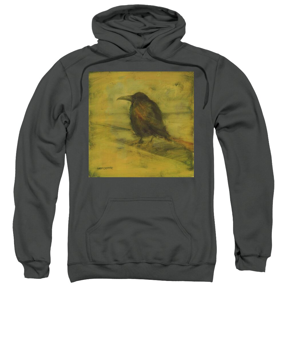 Bird Sweatshirt featuring the painting Crow 27 by David Ladmore