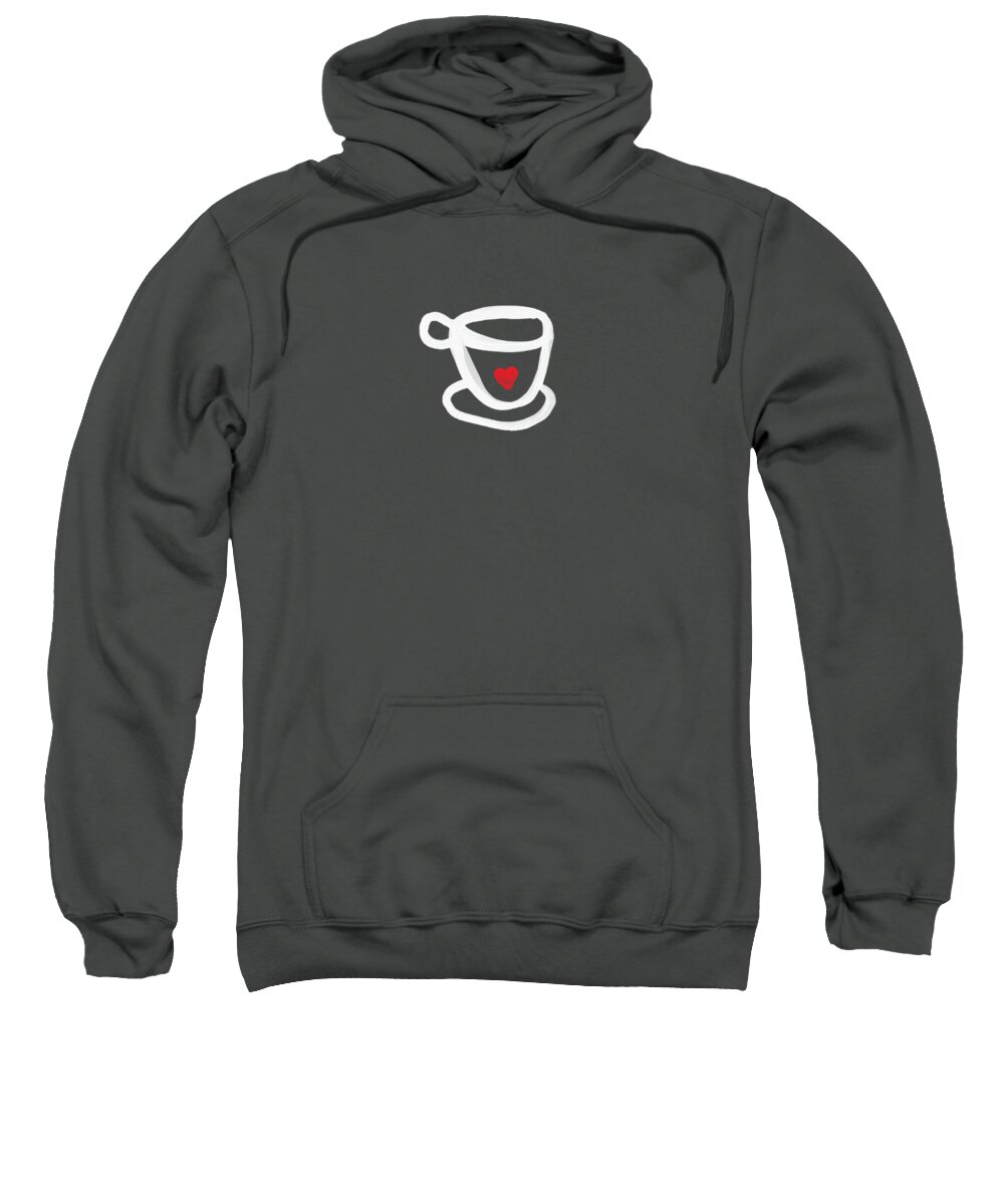 Coffee Sweatshirt featuring the painting Cup of Love- Shirt by Linda Woods