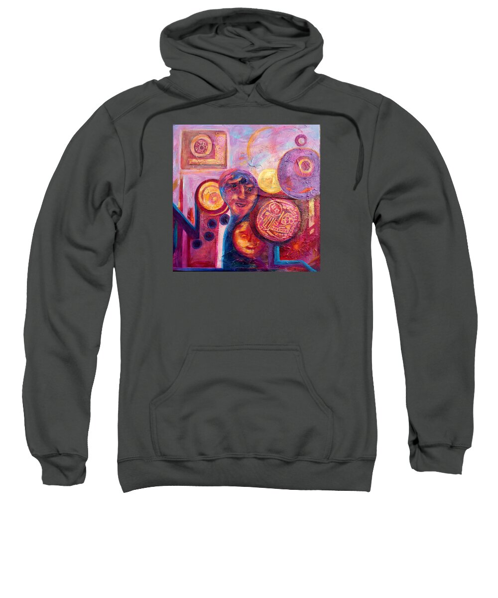 Life's Cycles Sweatshirt featuring the painting Cycles by Naomi Gerrard