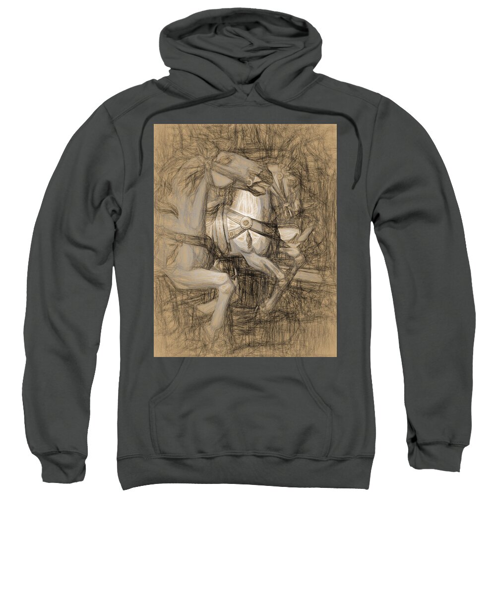 Horse Sweatshirt featuring the photograph DA Vinci Carousel by Pete Rems