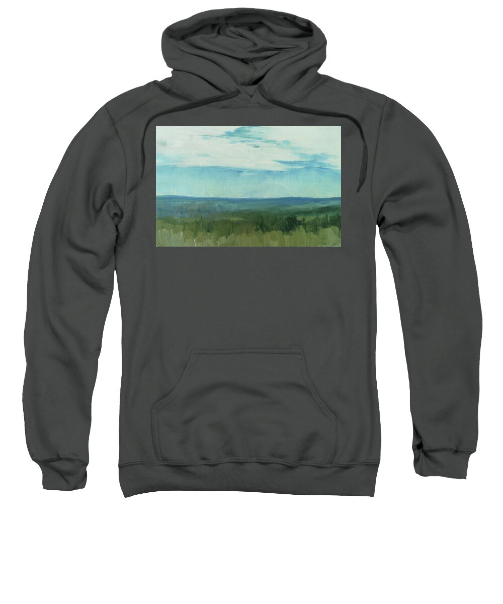 Landscape Sweatshirt featuring the painting dagrar over salenfjallen- Shifting daylight over mountain ridges, 3 of 12_0030_50x76 cm by Marica Ohlsson