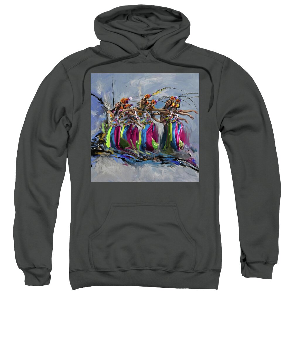 San Francisco Dance Festival Sweatshirt featuring the painting Dancers 264 1 by Mawra Tahreem