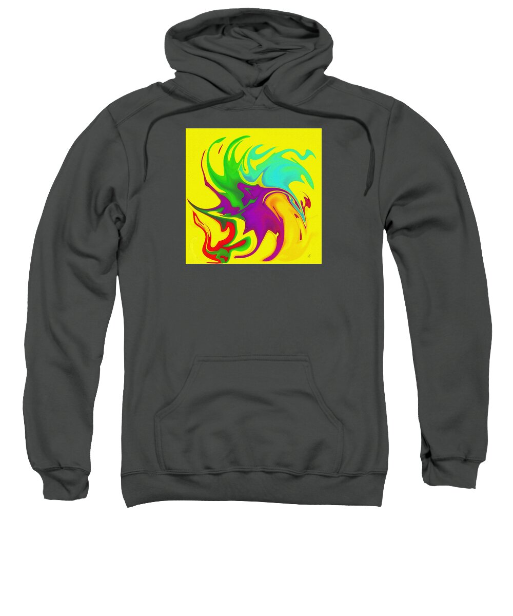 Abstract Sweatshirt featuring the digital art Dances with Color Abstract by Shelli Fitzpatrick