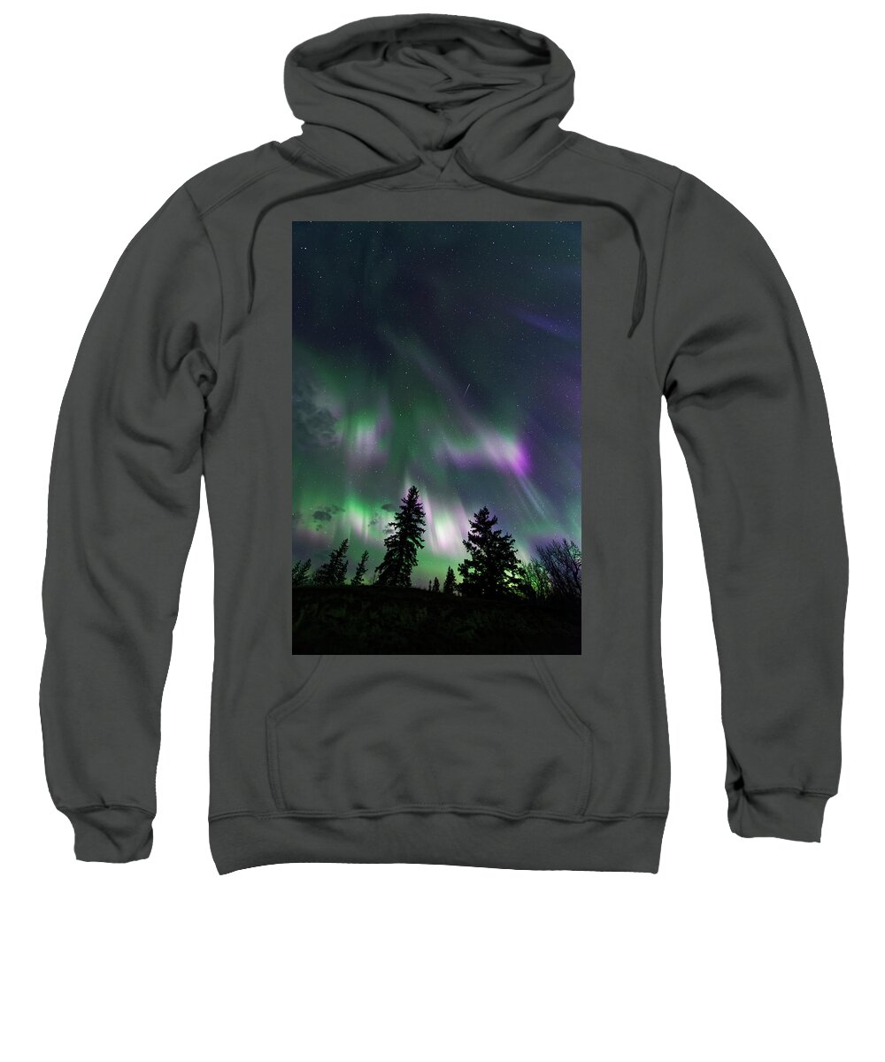 Aurora Borealis Sweatshirt featuring the photograph Dancing Lights by Dan Jurak