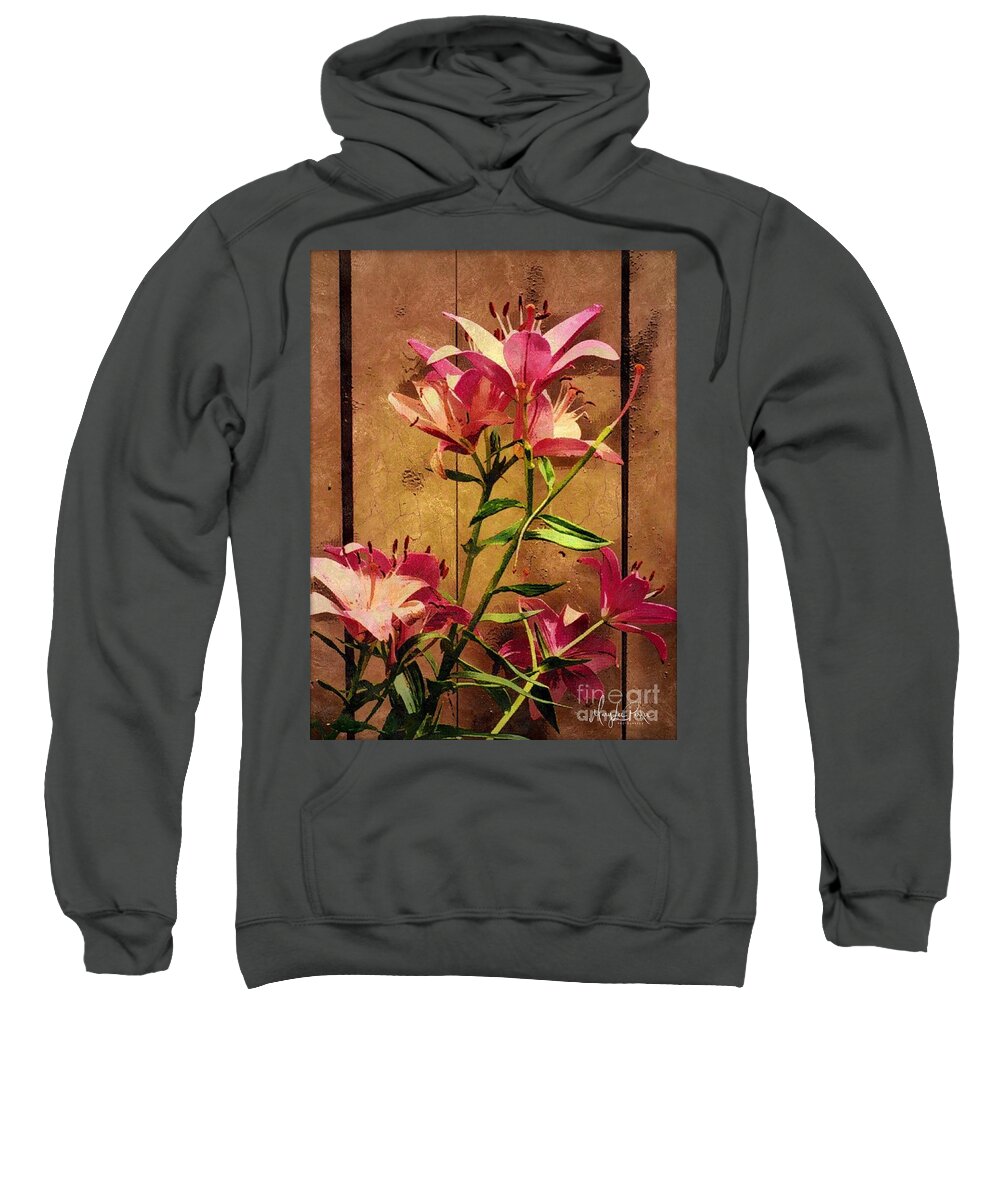 Mixmedia Sweatshirt featuring the mixed media DayLiliys In Guilford , Conn by MaryLee Parker