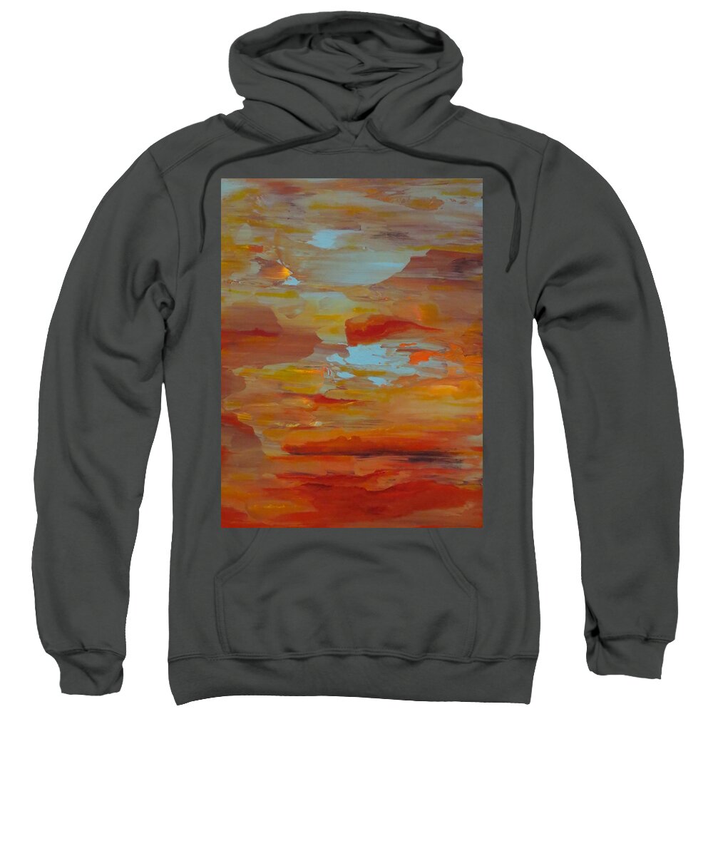 Abstract Sweatshirt featuring the painting Days End by Soraya Silvestri
