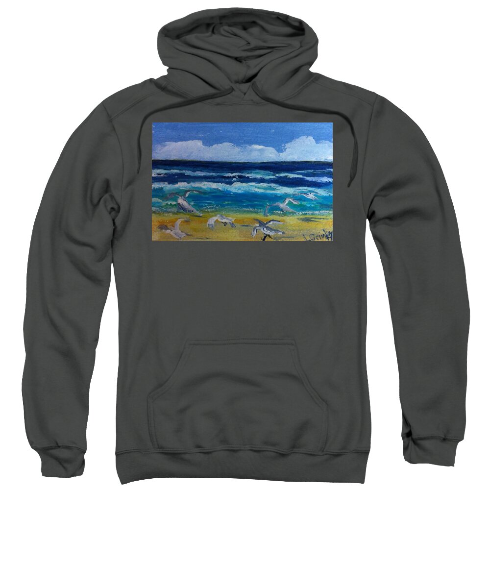 Daytona Beach Sweatshirt featuring the painting Daytona Beach by Lessandra Grimley