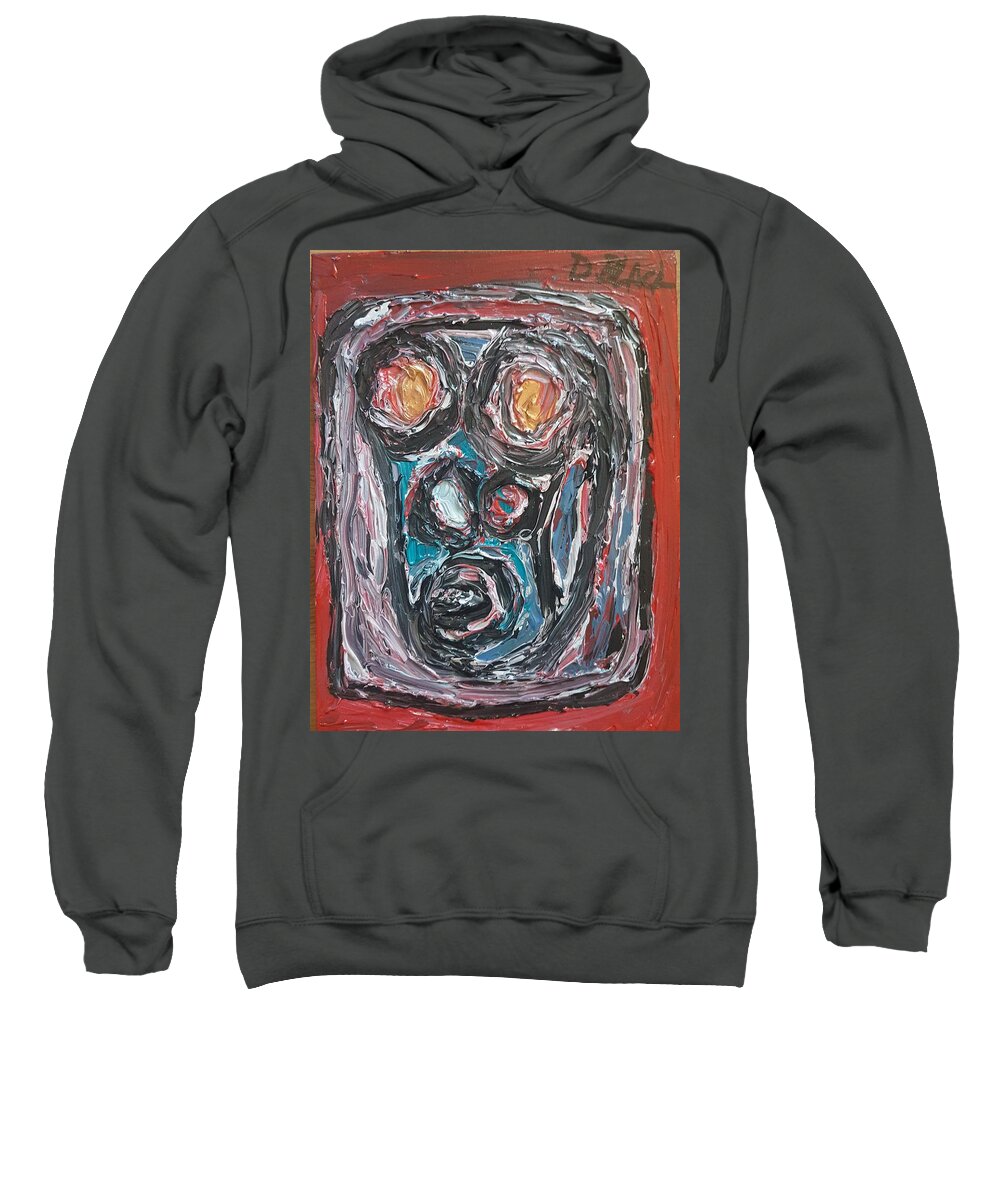 Multicultural Nfprsa Product Review Reviews Marco Social Media Technology Websites \\\\in-d�lj\\\\ Darrell Black Definism Artwork Sweatshirt featuring the painting Death mask by Darrell Black