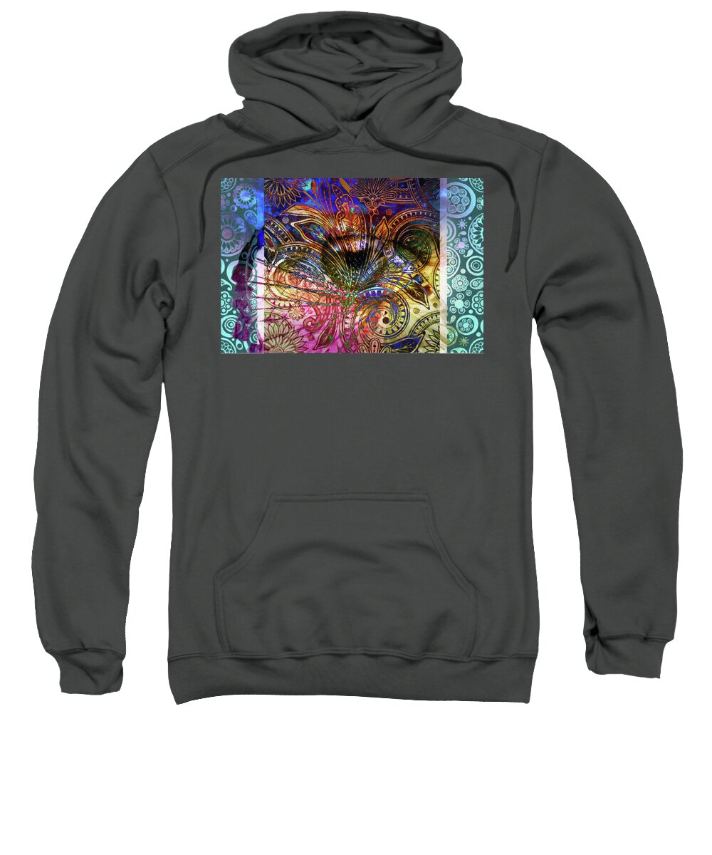 Deco Sweatshirt featuring the painting Deco Eye 3 by Priscilla Huber