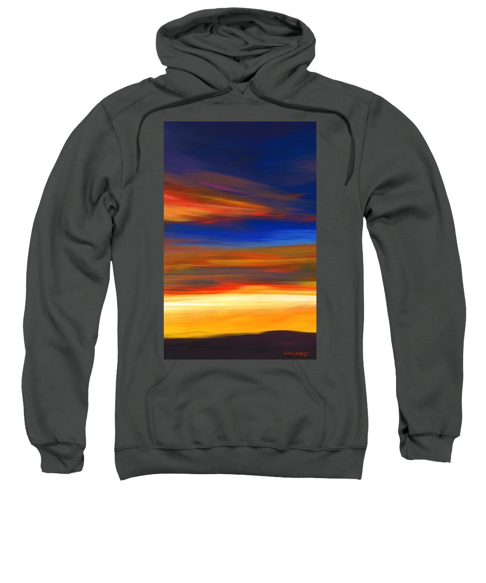 Abstract Sweatshirt featuring the painting Desert Sky by Hanako Hawaii