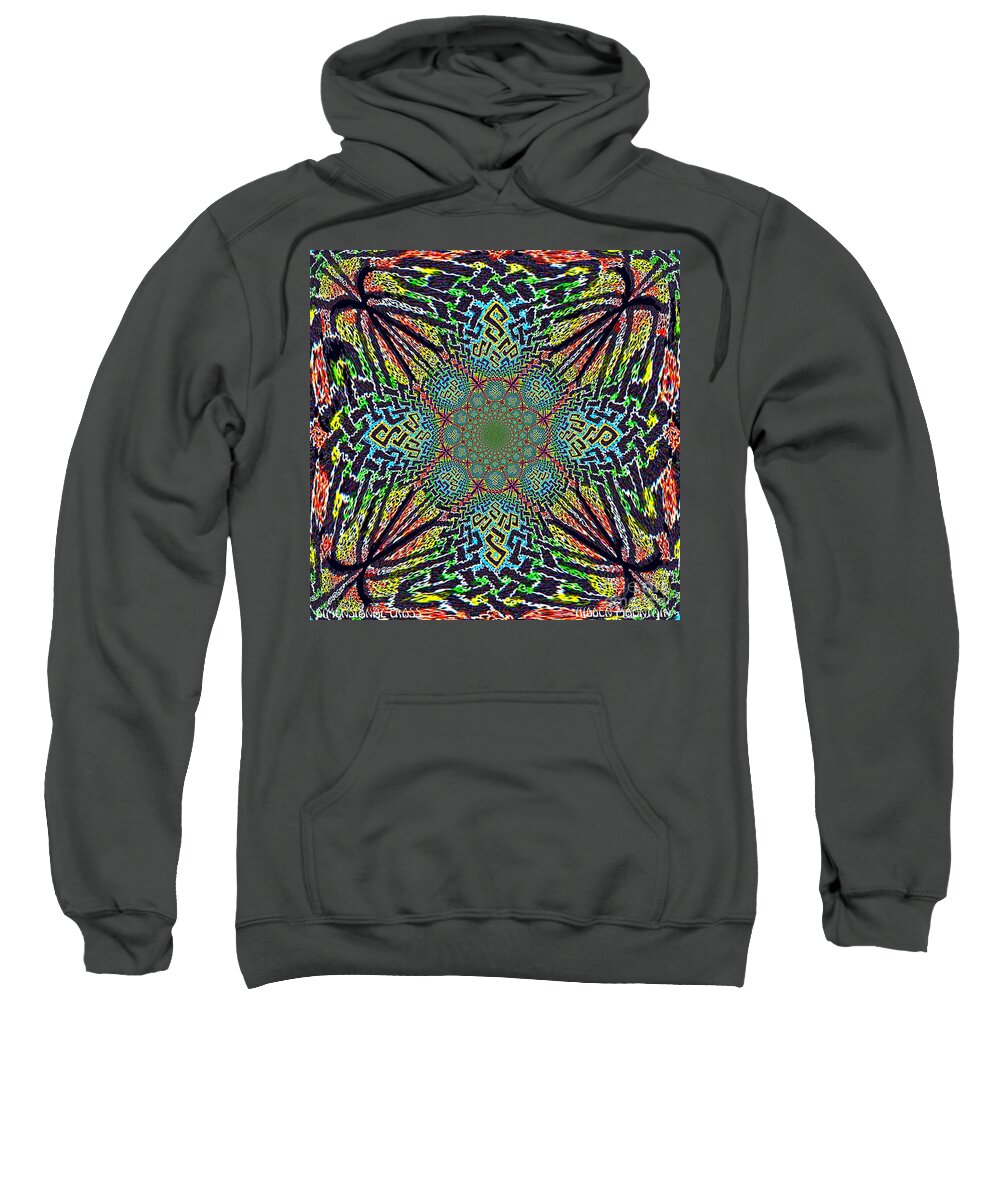 Celtic Cross Sweatshirt featuring the painting Dimensional Celtic Cross by Hidden Mountain