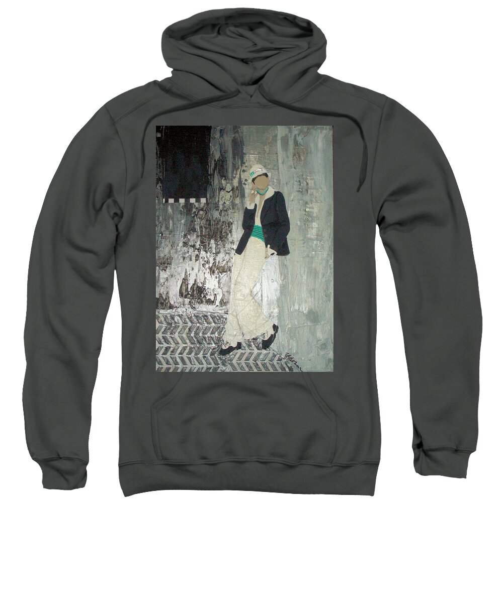 Diva Sweatshirt featuring the painting Diva 1 by Elise Boam