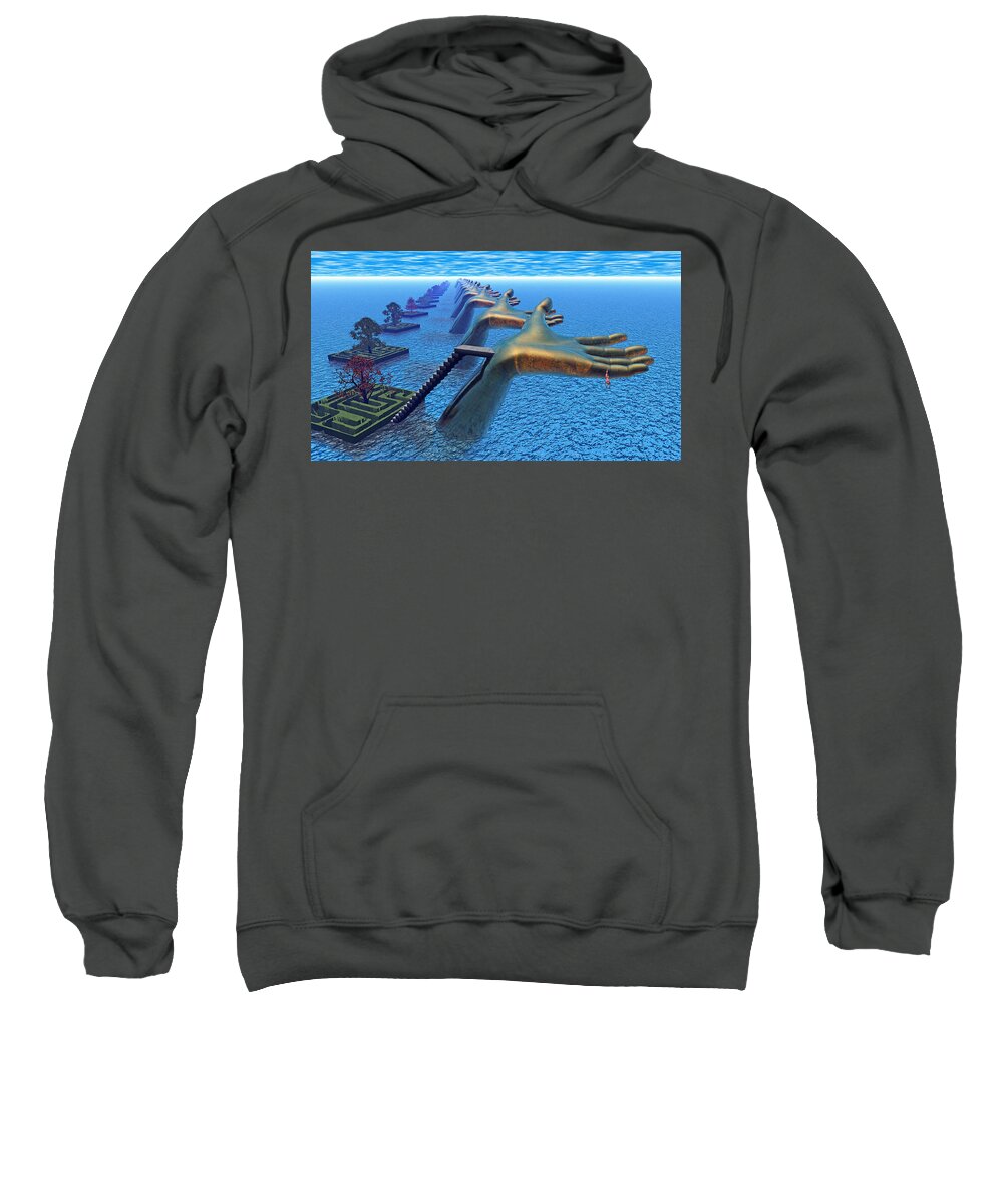 Hand Sweatshirt featuring the digital art Dive Into The Imagination by Dario ASSISI