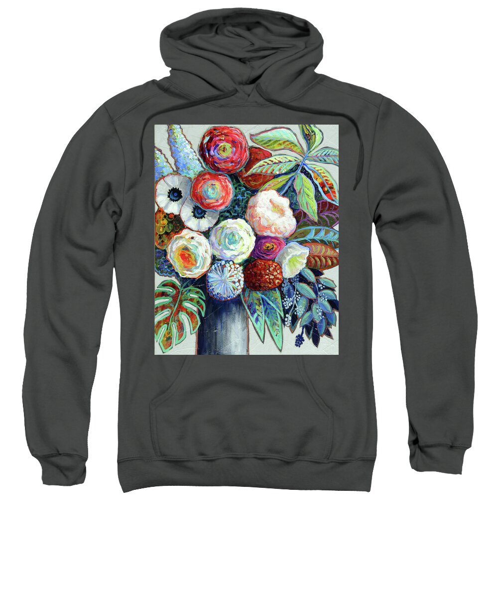 Contemporary Floral Sweatshirt featuring the painting Diversity by Ande Hall
