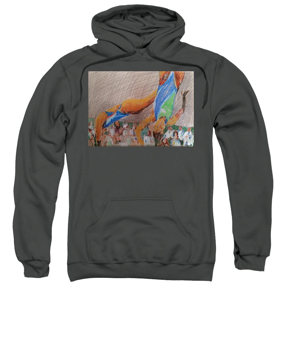 Platform Sweatshirt featuring the painting Diving IV by Bachmors Artist