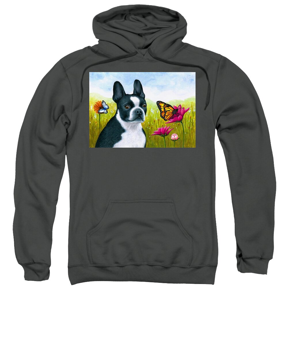 Dog Sweatshirt featuring the painting Dog 134 by Lucie Dumas