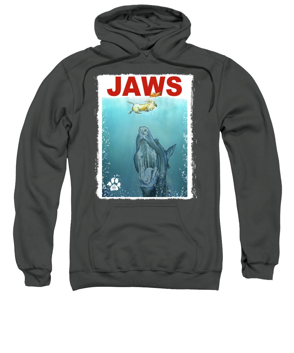 Dog Caricature Sweatshirt featuring the drawing Dog-Themed JAWS Caricature Art Print by Canine Caricatures By John LaFree