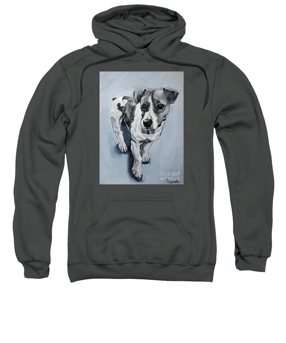 Pet Portrait Sweatshirt featuring the painting Don Vito by Mary Capriole
