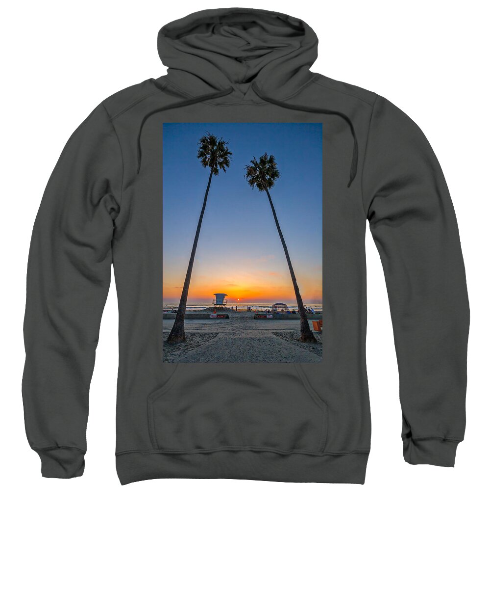 California Sweatshirt featuring the photograph Dos Palms by Peter Tellone