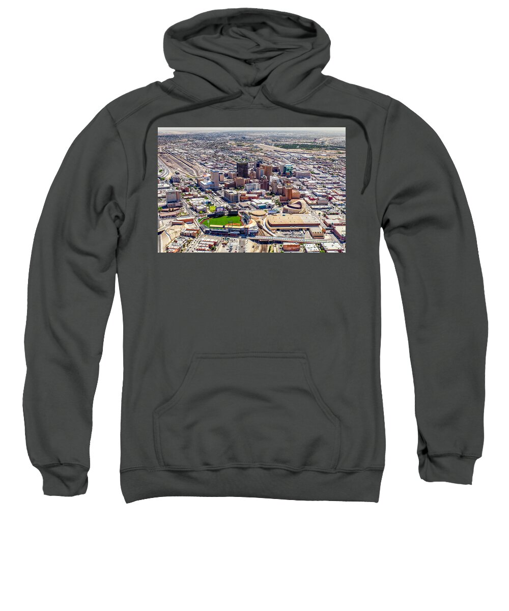Abraham Chavez Theatre Sweatshirt featuring the photograph Downtown El Paso by SR Green