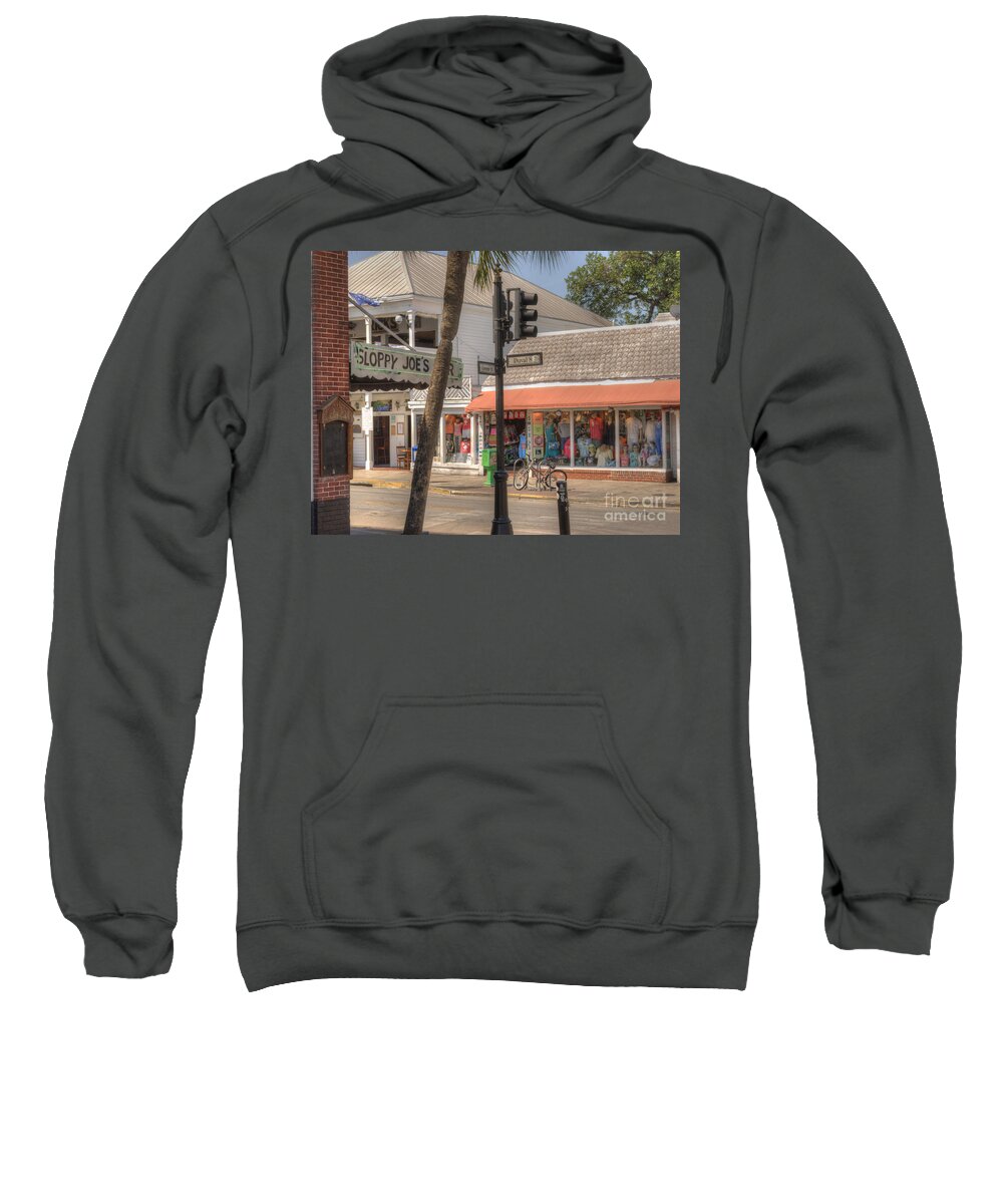America Sweatshirt featuring the photograph Downtown Key West by Juli Scalzi