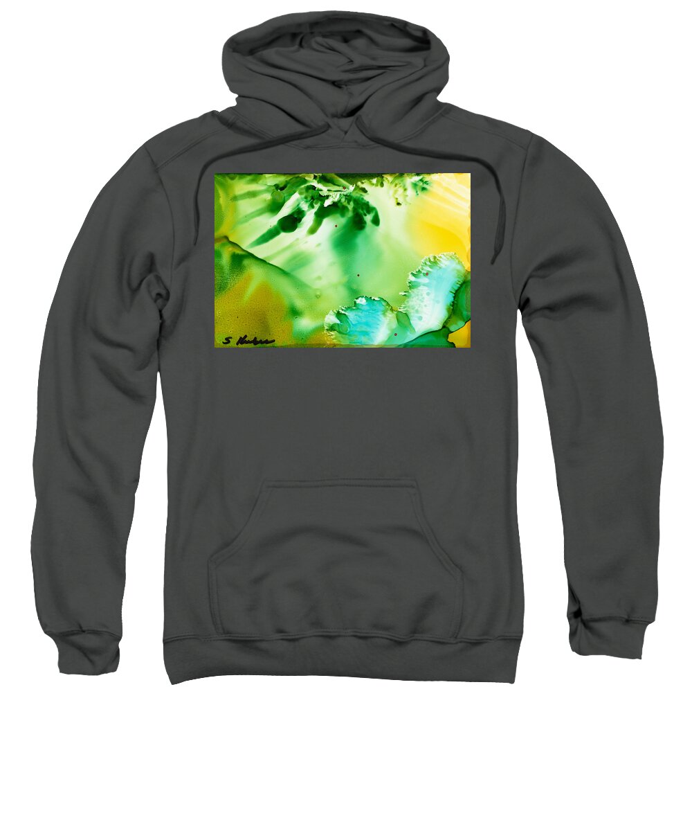 Underwater Sweatshirt featuring the painting Drifting Seaweed by Susan Kubes