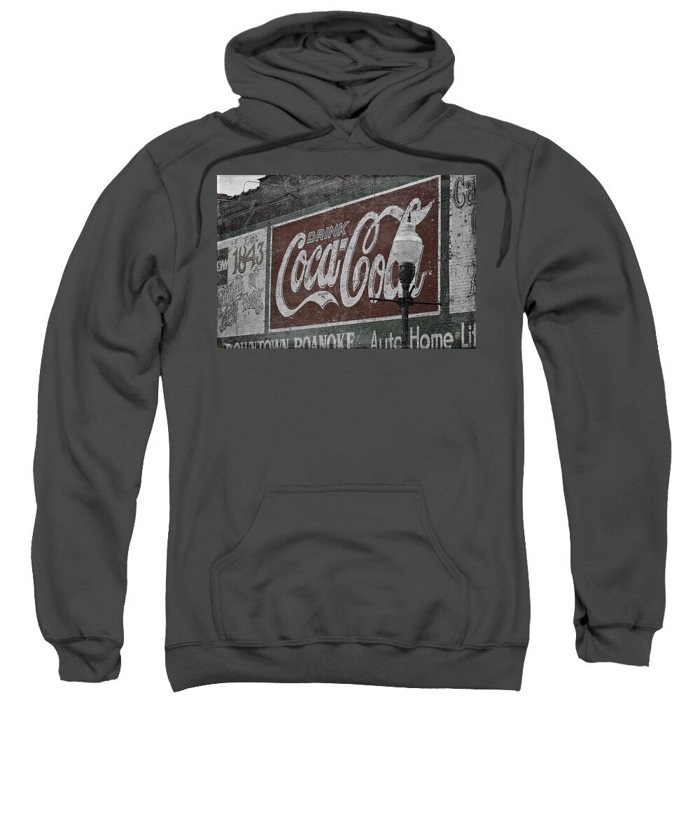 Roanoke Sweatshirt featuring the digital art Drink Coca Cola Roanoke Virginia by Teresa Mucha