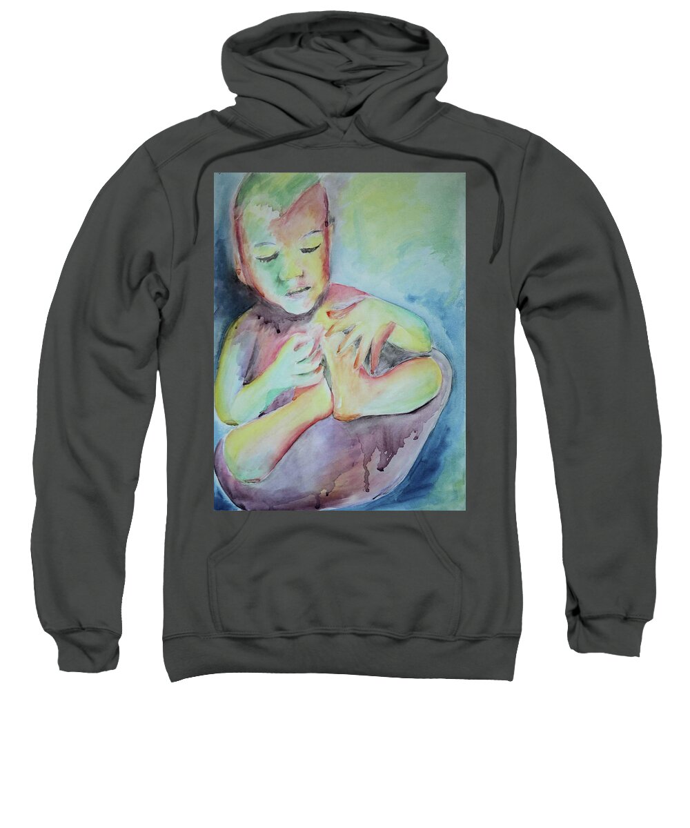 Baby Sweatshirt featuring the painting Dripply Baby by Artsy Gypsy