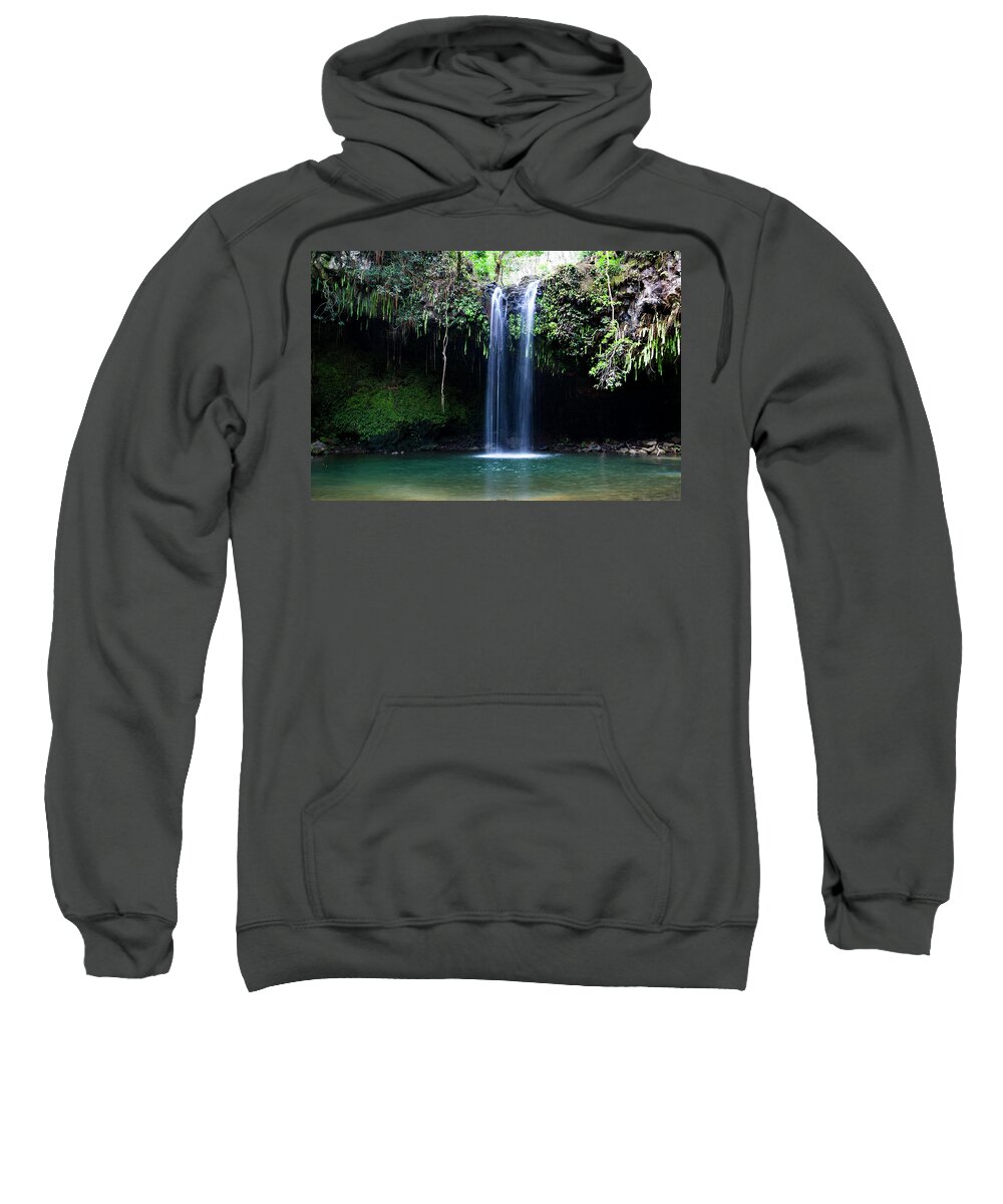 Falls Sweatshirt featuring the photograph Dual Falls by Anthony Jones