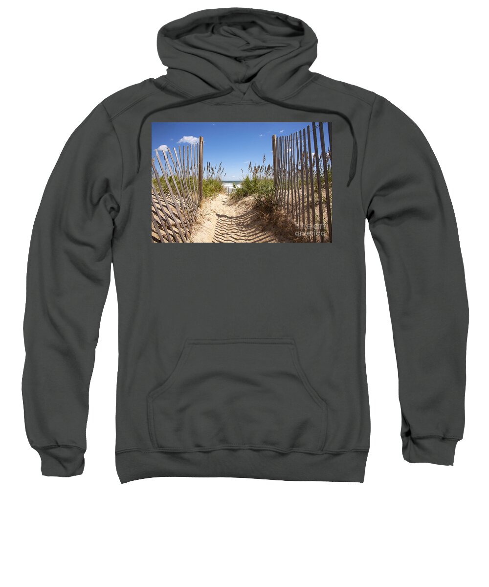 Access Sweatshirt featuring the photograph Dunes to the Beach by Karen Foley