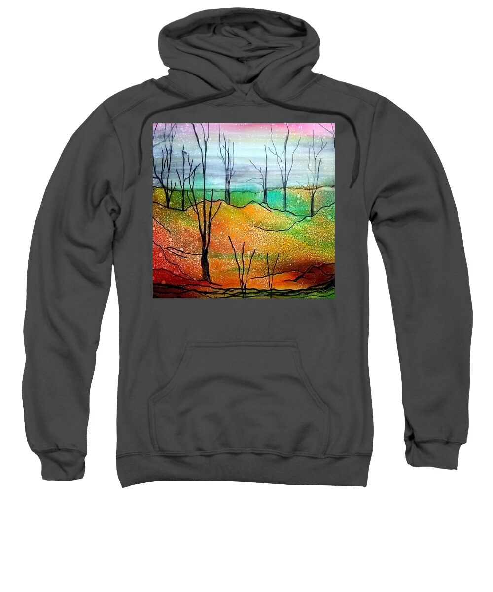 Gallery Sweatshirt featuring the painting Early Spring by Betsy Carlson Cross