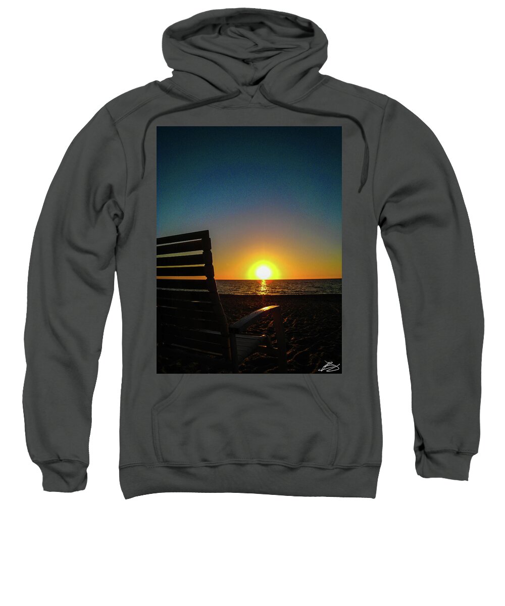 Sunset Sweatshirt featuring the photograph Easy seat by Bradley Dever