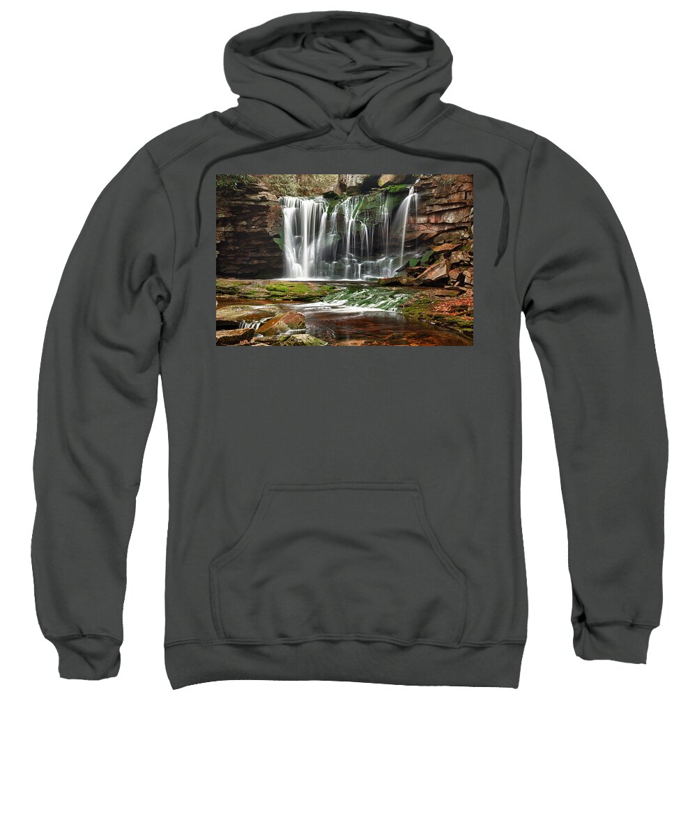 Waterfall Sweatshirt featuring the photograph Elakala Falls in West Virginia by Steven Heap