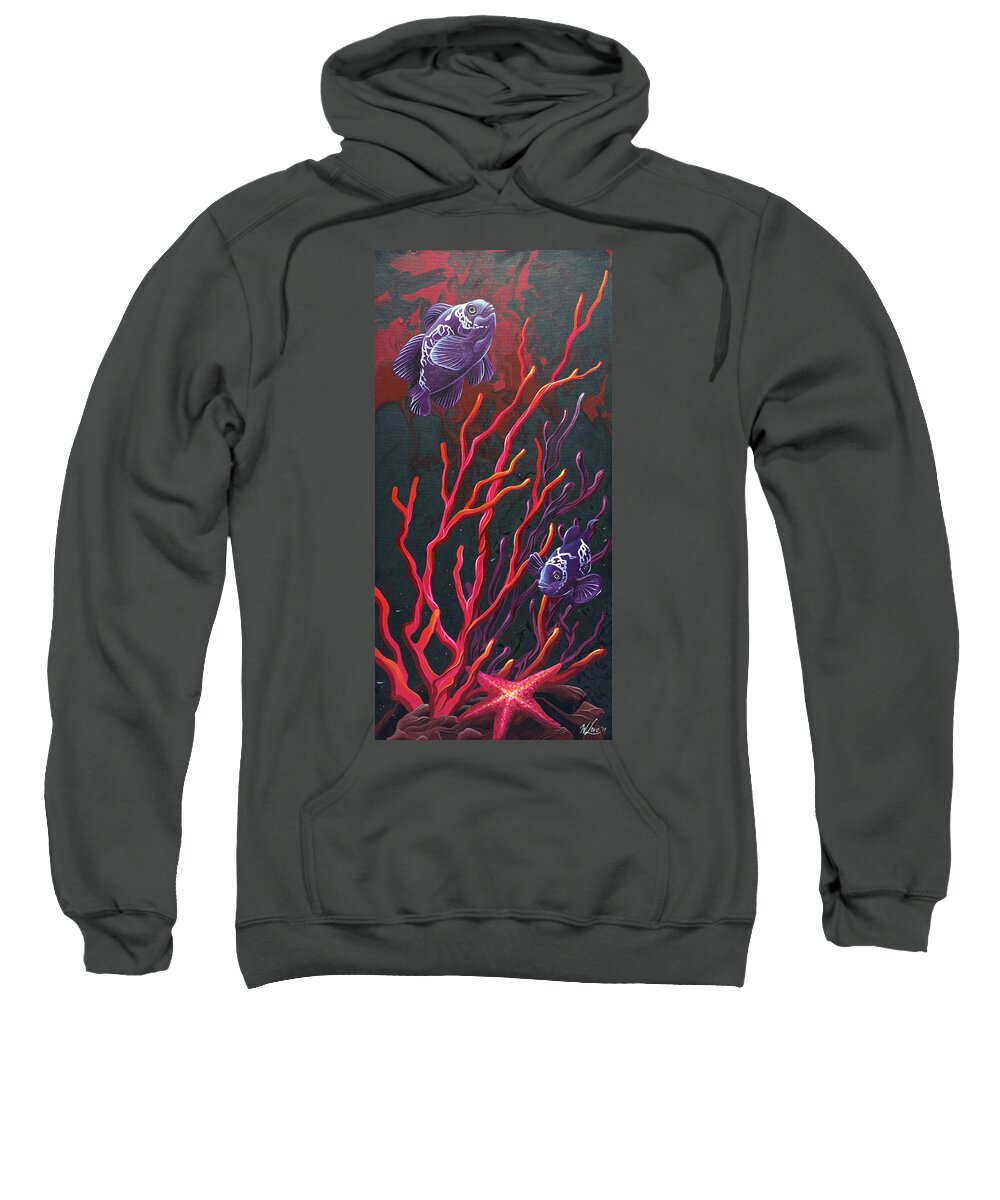 Acrylic Painting Sweatshirt featuring the painting Electric Clown by William Love