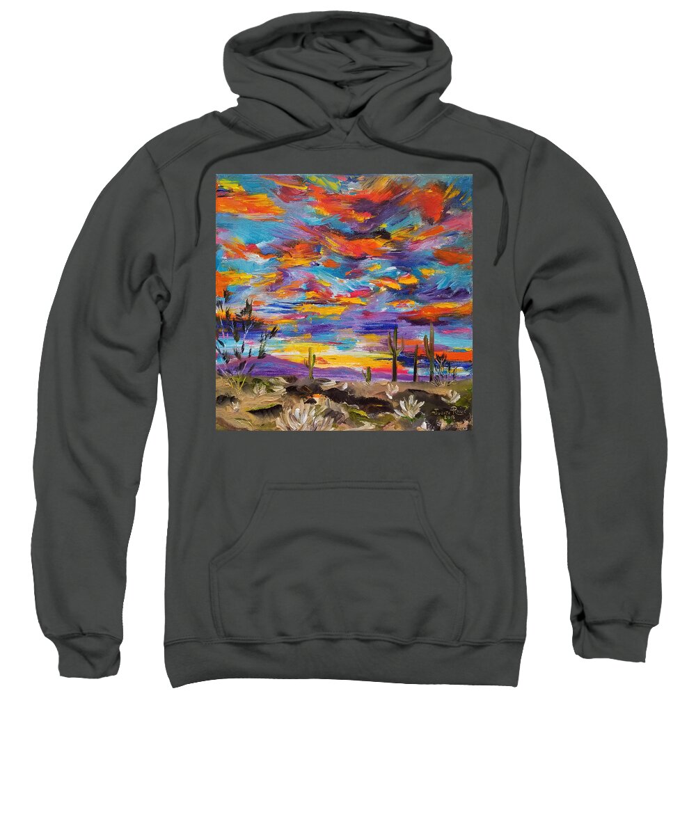 Sunset Sweatshirt featuring the painting Embers by Judith Rhue