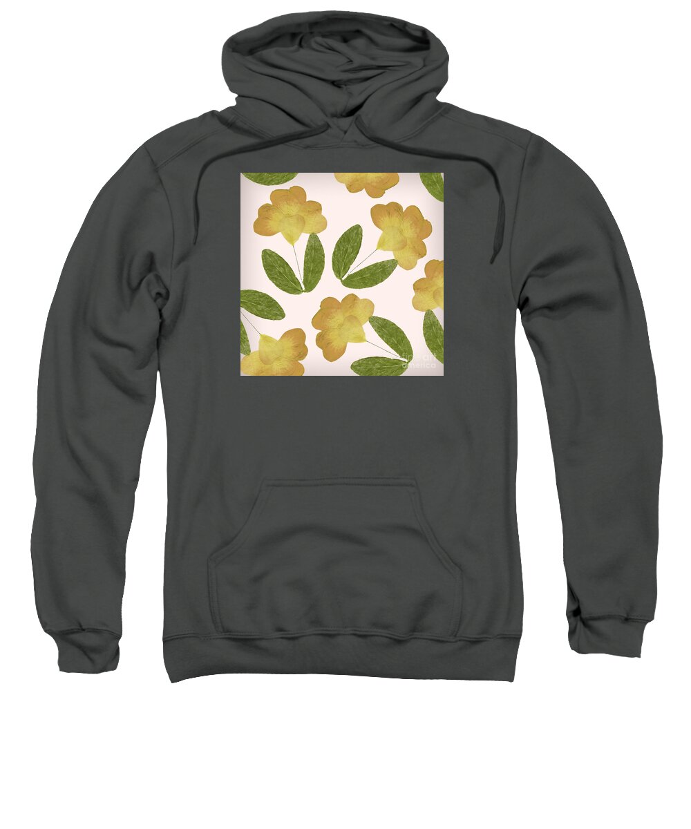 Roses Sweatshirt featuring the painting English Garden Pressed Yellow Rose Pattern by Mindy Sommers