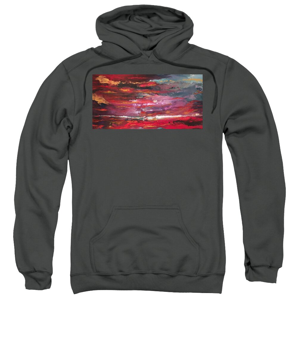 Abstract Sweatshirt featuring the painting Enigma 2 by Soraya Silvestri