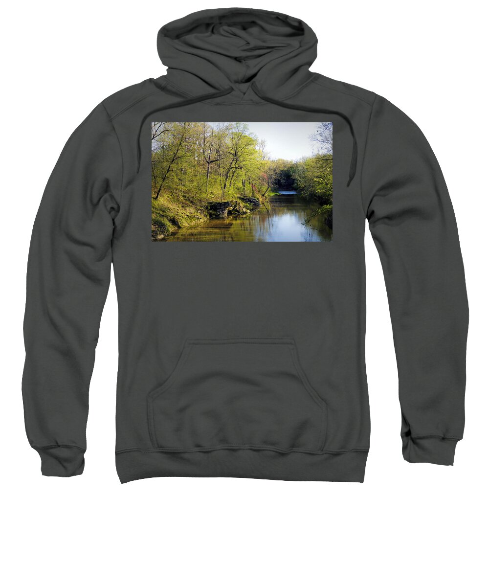 Creek Sweatshirt featuring the photograph Evening Falls on Cedar Creek by Cricket Hackmann