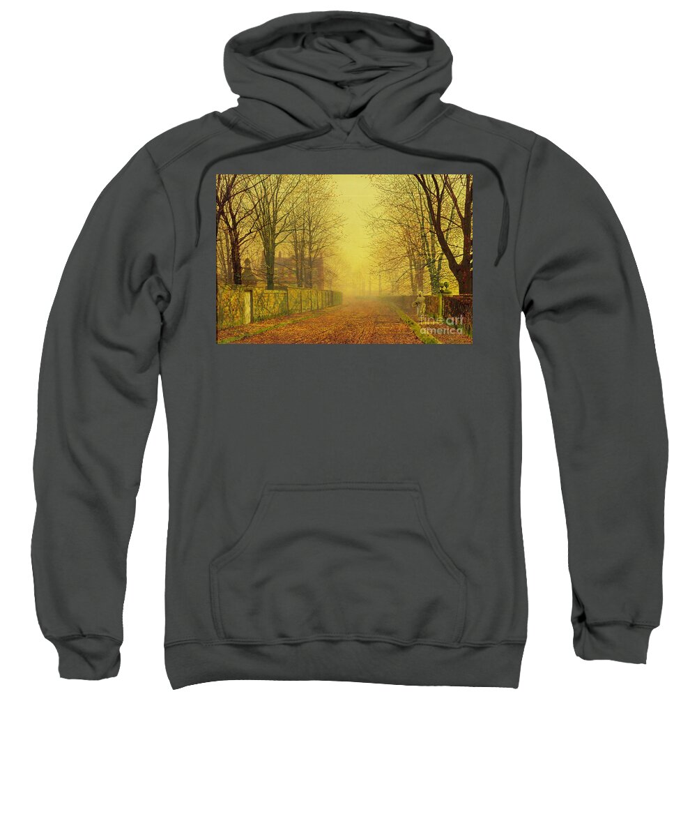 The Fall Sweatshirt featuring the painting Evening Glow by John Atkinson Grimshaw