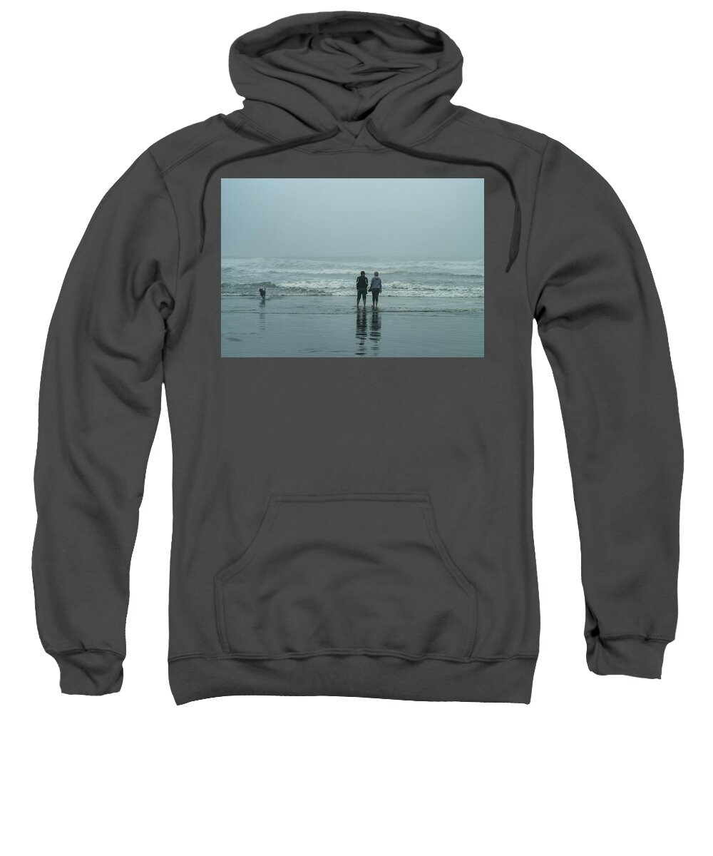 Beaches Sweatshirt featuring the photograph Facing It Together by Steven Clark