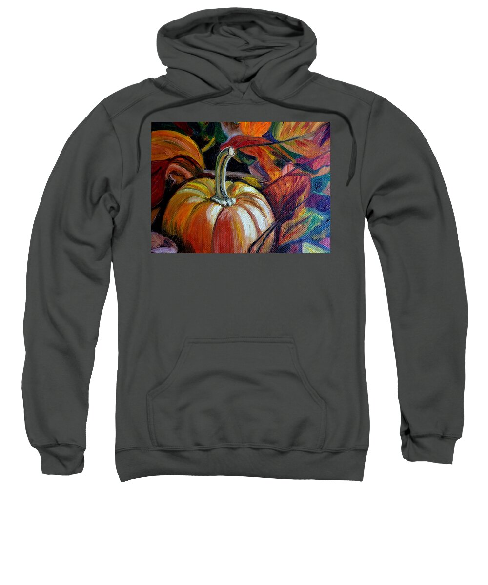 Fall Sweatshirt featuring the painting Fall and Pumpkins Go Together by Julie Brugh Riffey