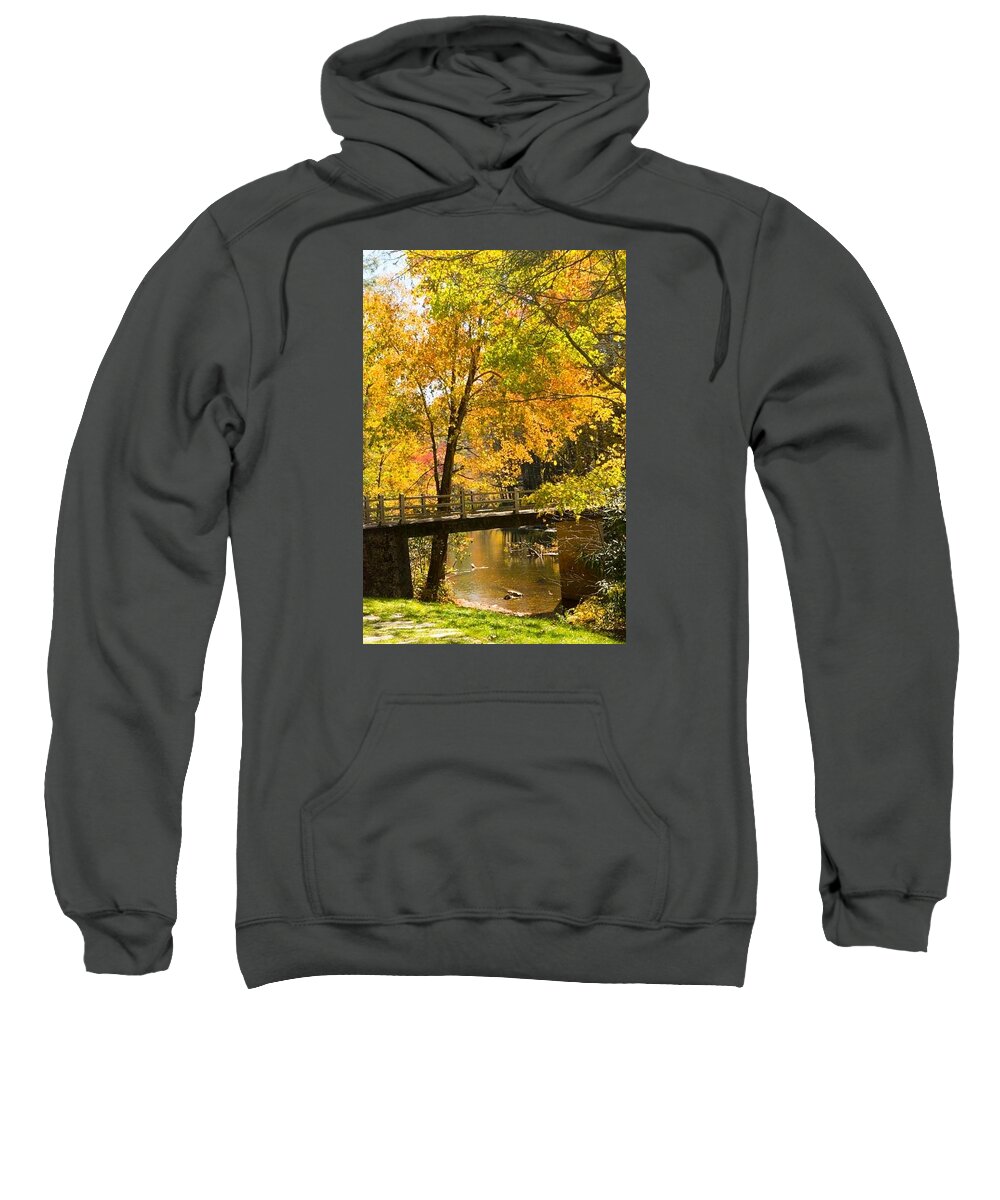 Falls Sweatshirt featuring the photograph Fall Bridge by Patricia Dennis