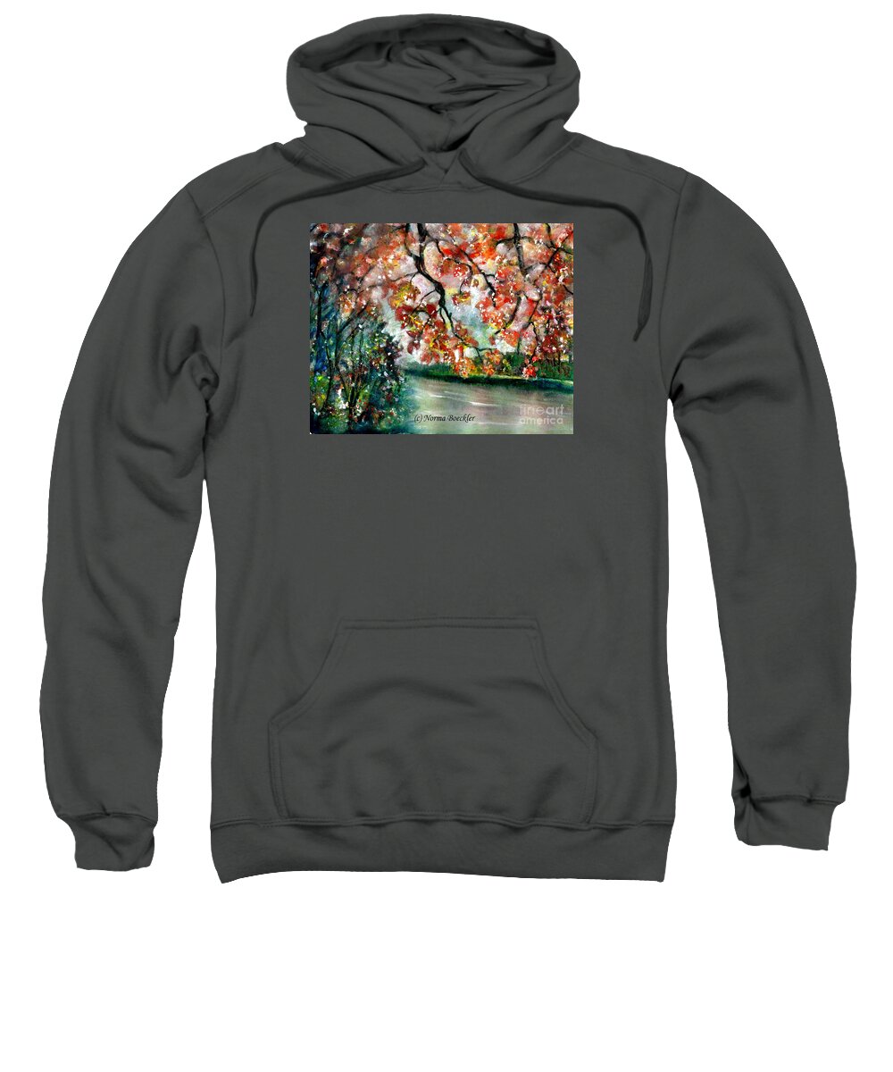 Fall Sweatshirt featuring the painting Fall By The Creek by Norma Boeckler