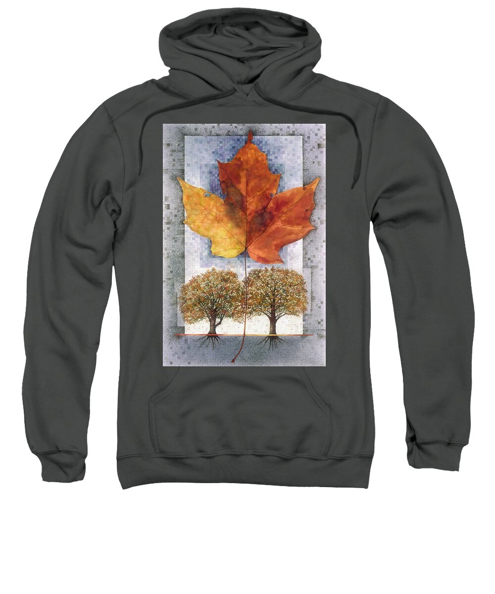 Fall Sweatshirt featuring the painting Fall Leaf by John Dyess